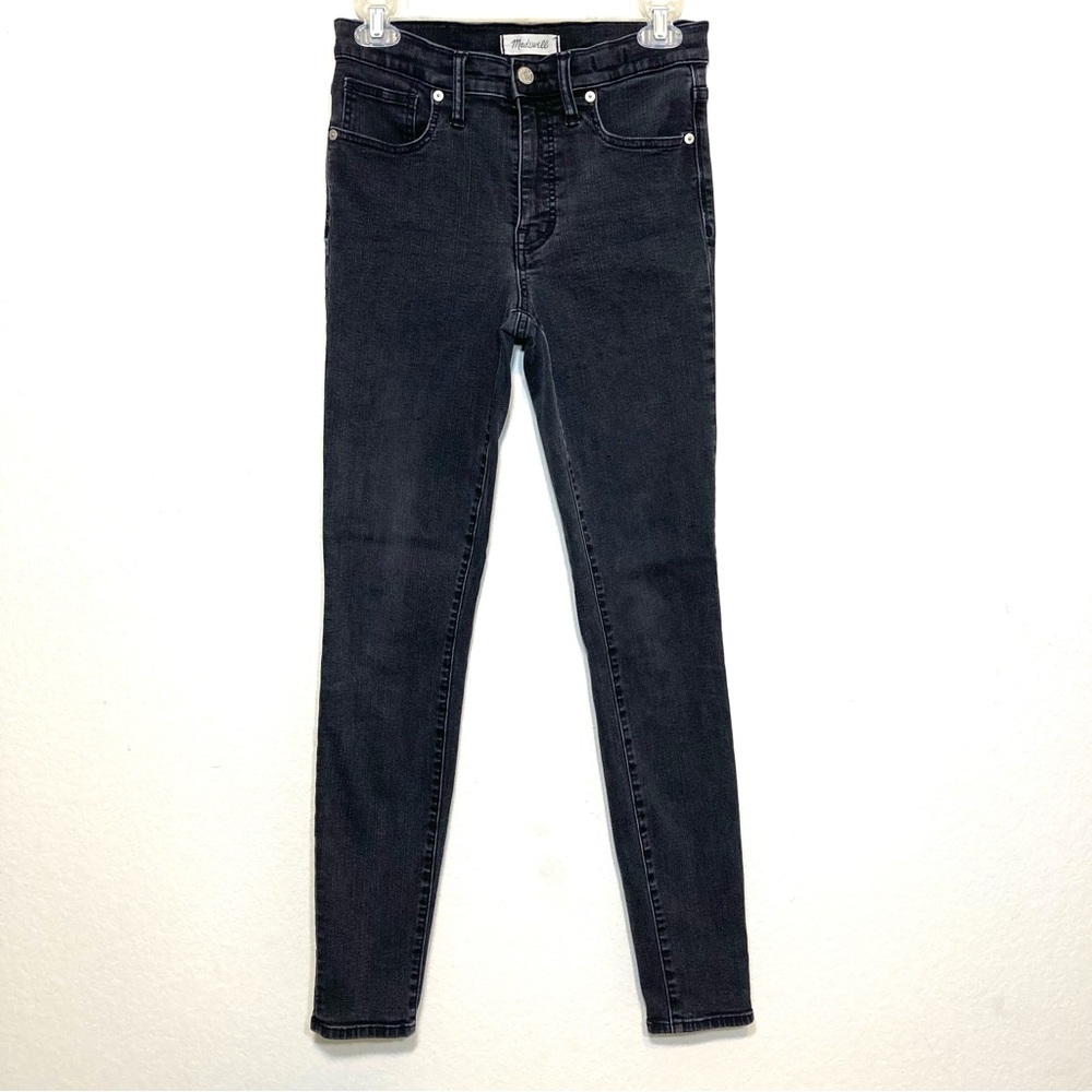 MADEWELL 9” High Rise Skinny In A Faded Black / Charcoal Gray Jeans Size 27 Tall